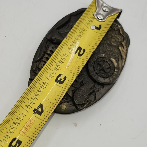 Native Texan Great State Seal Vintage Texas Patriotic Great American Belt Buckle - Picture 2 of 7
